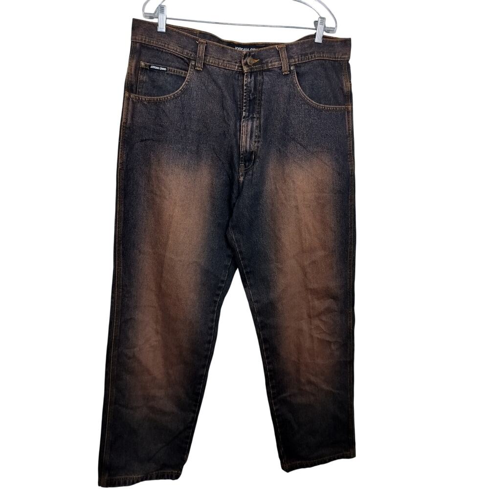 M1163) Jordan Craig Dirty Black Rustic Relaxed Straight Fit Jeans 38Wx34L